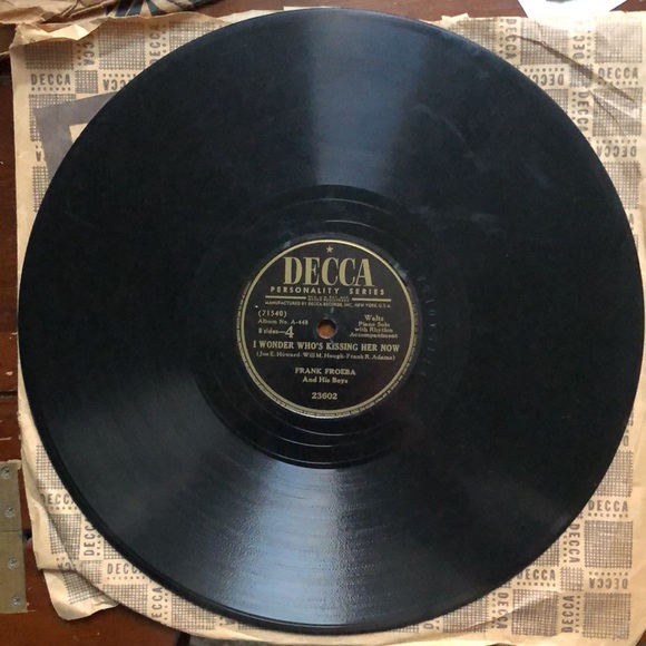 Frank Froeba I Wonder Who's Kissing Her Now 78 RPM Vinyl or Shellac Record '46 - Picture 3 of 6